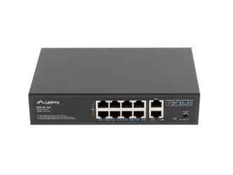 Switch LANBERG 8x 100MB POE+/2x 1GB GIGABIT ETHERNET 120W do szafy RACK 10&quot;/19&quot;