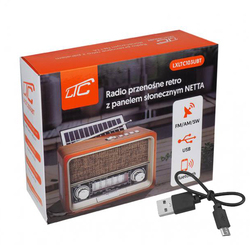 Radio przenośne z panelem solarnym LTC NETTA RETRO Bluetooth USB