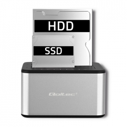 Stacja dokująca dysków Qoltec 2x HDD/SSD 2.5&quot;/3.5&quot; SATA USB 3.0 z funkcją klonowania