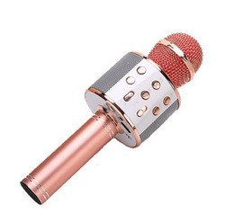 Bezprzewodowy mikrofon Bluetooth WS858 karaoke miedziany