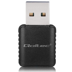 Bezprzewodowy Ultra szybki DUAL mini WiFi adapter 2x 2dBi Qoltec standard AC USB 3.0 1300Mbps