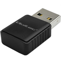 Bezprzewodowy Ultra szybki DUAL mini WiFi adapter 2x 2dBi Qoltec standard AC USB 3.0 1300Mbps