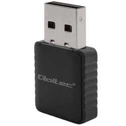 Bezprzewodowy Ultra szybki DUAL mini WiFi adapter 2x 2dBi Qoltec standard AC USB 3.0 1300Mbps