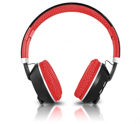 Słuchawki bluetooth LTC MIZZO mikrofon FM SD AUX - czerwone