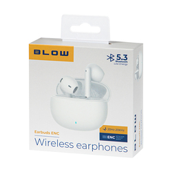 Słuchawki bezprzewodowe douszne BLOW Earbuds ENC WHITE