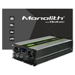 Przetwornica napięcia Qoltec Monolith 24V/230V 3000W/6000W USB LCD CZYSTY SINUS