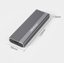 Aluminiowa obudowa zewnętrzna kieszeń na dysk USB 3.0/M.2 SSD SATA NGFF Qoltec Super speed 6Gb/s 2TB - szary