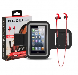 Słuchawki sportowe do biegania BT z mikrofonem + sportowa opaska na ramie na smartphone