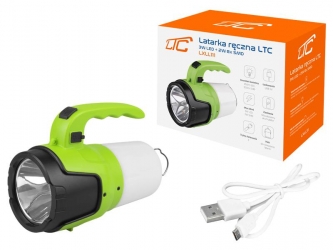 Akumulatorowa latarka ręczna szperacz LTC LED 3W + 8xSMD 2W