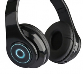 Słuchawki nauszne bezprzewodowe Bluetooth z uszami czarne