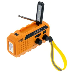 Wielofunkcyjne radio na korbkę Adler AD 1197 z panelem solarnym SOS power bank i latarką