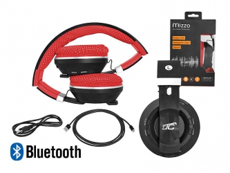 Słuchawki bluetooth LTC MIZZO mikrofon FM SD AUX - czerwone