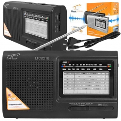Przenośne radio LTC Wilga z wbudowanym akumulatorem USB SD czarne