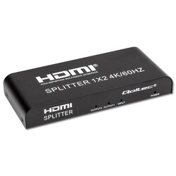 Aktywny rozdzielacz Splitter 2 x HDMI 4K x 2K Qoltec 6Gb/s 60Hz High stability