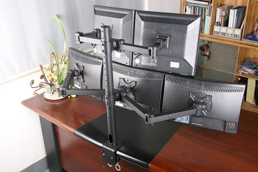 Uchwyt biurkowy gazowy do pięciu monitorów LED/LCD 13-20&quot; L-05 ART seria PREM
