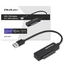 Adapter SATA przejściówka na dysk SSD HDD 2.5" Qoltec USB 3.0 Super speed 5Gb/s 2TB 19cm