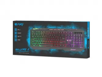 Podświetlana klawiatura dla graczy FURY HELLFIRE 2 + mata + mysz + słuchawki