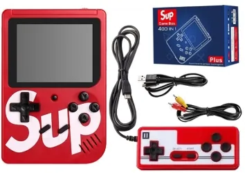 Konsola gamingowa przenośna do gier Retro 401 R2invest + gamepad czerwona