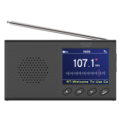 Radio przenośne FM Adler AD 1198 LCD Bluetooth zegar