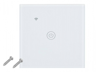 Dotykowy włącznik światła WiFi szklany pojedynczy - biały