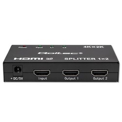 Aktywny rozdzielacz Splitter 2 x HDMI 4K x 2K Qoltec 3.4Gb/s High stability