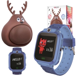Zestaw dla dzieci zegarek smartwatch Maxlife Kids Watch MXKW-300 niebieski + głośnik bluetooth Forever Frosty ABS-100
