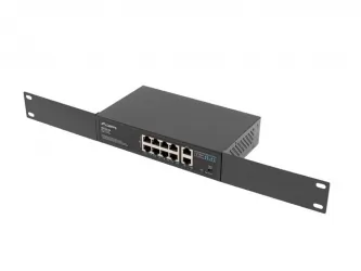 Switch LANBERG 8x 100MB POE+/2x 1GB GIGABIT ETHERNET 120W do szafy RACK 10&quot;/19&quot;