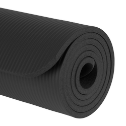 Mata gimnastyczna do ćwiczeń joga pilates fitness 183x61cm grubość 1cm REBEL ACTIVE - kolor czarny