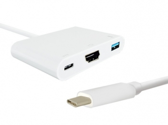 Adapter USB 3.1 C Qoltec HDMI USB USB -C PD - biały