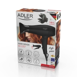Składana suszarka do włosów Adler AD 2267 2100W z gumowaną obudową + dyfuzor