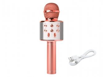 Bezprzewodowy mikrofon Bluetooth PRM402 BLOW różowe złoto karaoke 