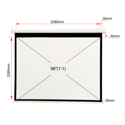 Ekran projekcyjny ręczny półautomat ART MA-96 1:1 96" 244x244cm