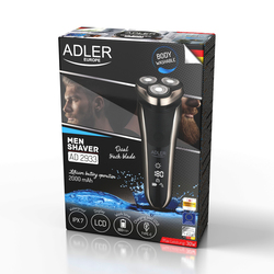 Elektryczna golarka męska 3 głowicowa maszynka do golenia Adler AD 2933 LCD   wysuwany trymer