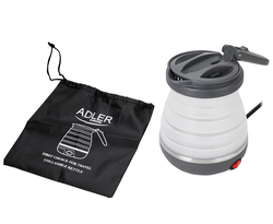 Elektryczny czajnik silikonowy składany turystyczny Adler AD 1370UK 0,6 L wtyczka UK + etui
