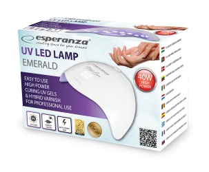 Lampa do paznokci UV/LED Esperanza Emerald 40W do lakieru hybrydowego, żelu - czarna