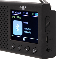 Radio przenośne FM Adler AD 1198 LCD Bluetooth zegar