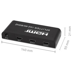 Aktywny rozdzielacz Splitter 2 x HDMI 4K x 2K Qoltec 6Gb/s 60Hz High stability