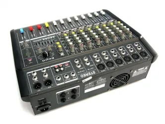 Mikser audio powermikser AZUSA PMQ-2110 z wbudowanym wzmacniaczem 2x250W 10 kanałowy