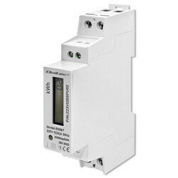 Jednofazowy elektroniczny licznik miernik zużycia energii na szynę DIN Qoltec 230V LCD 1P