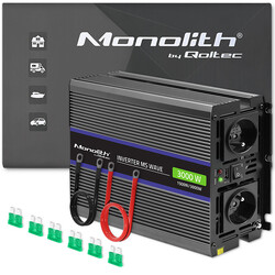 Przetwornica napięcia Qoltec Monolith 3000 MS Wave 12V/230V 1500W/3000W USB