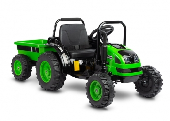 Traktor na akumulator z przyczepką Caretero Toyz Hector akumulatorowiec + pilot - zielony