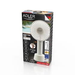 Mini wentylator przenośny 9cm/3,5” USB Adler AD 7331w biały