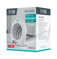 Termowentylator z regulowanym termostatem TEESA TSA8039 wyłącznik bezpieczeństwa 1000W/ 2000W
