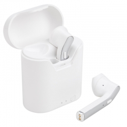 Bezprzewodowe słuchawki douszne TWS ART z mikrofonem białe/srebrne