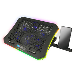 Gamingowa podstawka chłodząca pod laptopa Esperanza GALERNE podświetlana LED RGB + uchwyt na smartfon