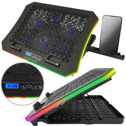 Gamingowa podstawka chłodząca pod laptopa Esperanza GALERNE podświetlana LED RGB   uchwyt na smartfon