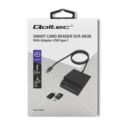 Inteligentny czytnik chipowych kart ID Qoltec SCR-0636 USB typu C