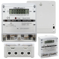 Jednofazowy elektroniczny licznik miernik zużycia energii Qoltec 230V LCD