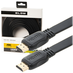 Kabel HDMI męski 4K 3D Blow CLASSIC płaski 5m pozłacany