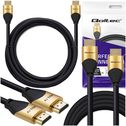 Kabel HDMI v2.1 Qoltec Ultra high speed 8K 60Hz 28AWG GOLD Ethernet 2m